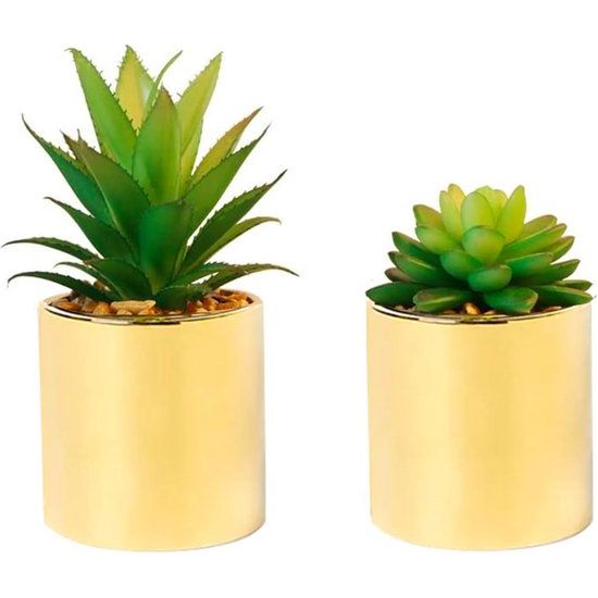 Kunstmatige succulente simulatiepot met potten 8 cm - Set van 2