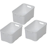 Opbergmand in Rotan Design 3 Stuks - Maat S (28,5 x 19,5 x 12,9 cm) - Mand 7 Liter - BPA-Vrije Organizer Bakjes - Organizers - Ook als Opbergmand Kinderkamer Speelgoed - Mandje - Mandjes Opbergen - Wit