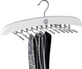 Houten kleerhangers, dassenhouder met geschenkdoos, kastorganizer, opbergen voor stropdassen, sjaals, doeken, ruimtebesparend (wit)