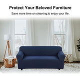 Bankhoes 4-zits elastische stretch spandex bankhoes antislip wasbare bankbeschermer bankhoes voor bank met armleuning, koffielijn