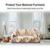 Bankhoes 1-zits - Stoel Sofa Cover - Elastic Stretch Spandex Hoes - Antislip Wasbare Protector en Cover met armleuningen - Grijsblauw