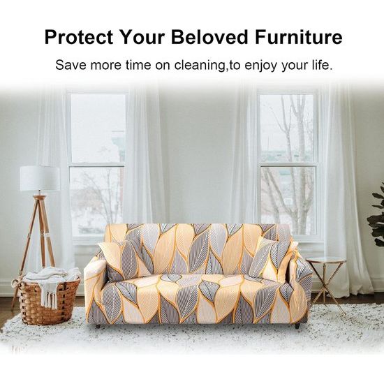 Bankhoes 1-zits - Stoel Sofa Cover - Elastic Stretch Spandex Hoes - Antislip Wasbare Protector en Cover met armleuningen - Grijsblauw