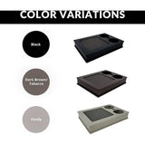 Bankblad voor bank, bank, bed, tv en schootblad om te dineren met antislipbasis en 2 bekerhouders. Afstandsbediening en mobiele telefoonhouder. Organisator voor armleuningen. (donker bruin)