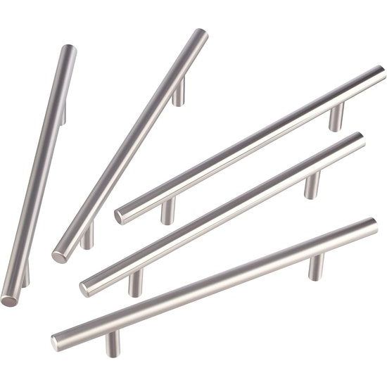 20 stuks kastgrepen, keukengrepen, 128 mm, roestvrij staal, meubelgrepen, ladegrepen, deurgrepen voor keukenkasten, laden, kast, Ø 12 mm, zilver