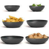 Saladecomset, 3-delig, kommen gemaakt van kunststof, vrij van BPA, (set van 6, 0,45/0,9/1,4 L, antracietzwart)