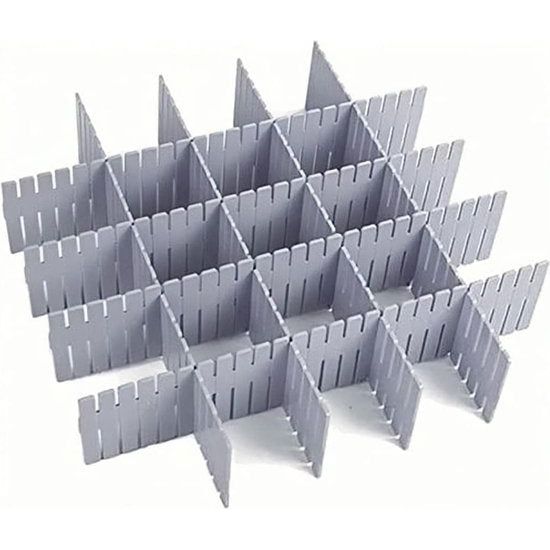 16 verstelbare lade-indelingen, lade-indelingen, bureau, keukenplank, commode, make-up shop, ondergoed, sokken (grijs)