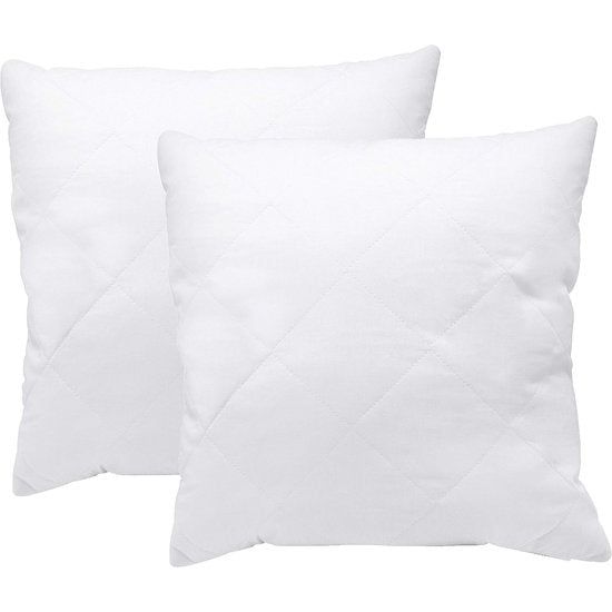 Set van 2 kussens, gemaakt van microvezel, in verschillende maten, geschikt om te wassen op hoge temperatuur, 50 x 50 cm.