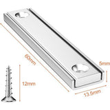 8 stuks neodymium magneten extra sterk, 30 kg kracht 60 x 13,5 x 5 mm, multifunctionele rechthoekige magneten, verzonken kop, vierkante baksteen, potmagneet met schroeven voor whiteboard, koelkast, magneetbord