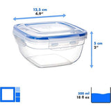 Kunststof vershouddozen, 8 x voorraaddozen met deksel, klein, vierkant, stapelbaar, onbreekbaar, magnetron- en vaatwasmachinebestendig