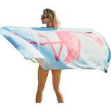 Grote strandhanddoek, microvezel handdoek, 180 x 90 cm, zandafstotend, sneldrogend, microvezel strandhanddoek, groot, voor strand/zwembadside/strandstoelen (Flamingo)