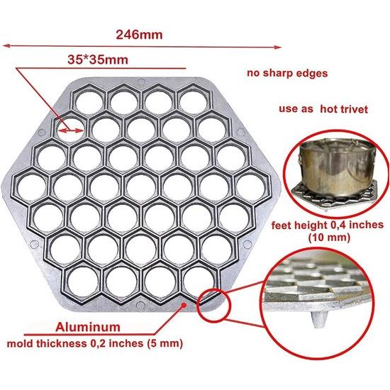 Ravioli-maker, 37 gaten, ravioli-maker, koekjesmaker, ravioli-pers, deegzakken, gereedschap voor het koken en bakken