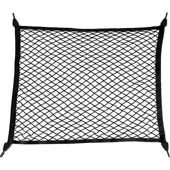 Kofferbaknet, bagagenet voor de auto, 80 x 60 cm, strekt zich uit tot 160 x 120 cm, universeel auto-net met 4 massieve haken, nylon super elastisch kofferbaknet, bagagenet