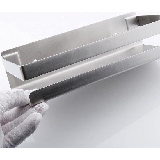 Keukenmand - Hangend Keukenrek - Kruidenrek - Keukenkast Organizer - Kruidenpotrek - Kruidenhouder - Zeeppomprek - Wandplank - Kruidenorganizer (Zilver, 40CM)