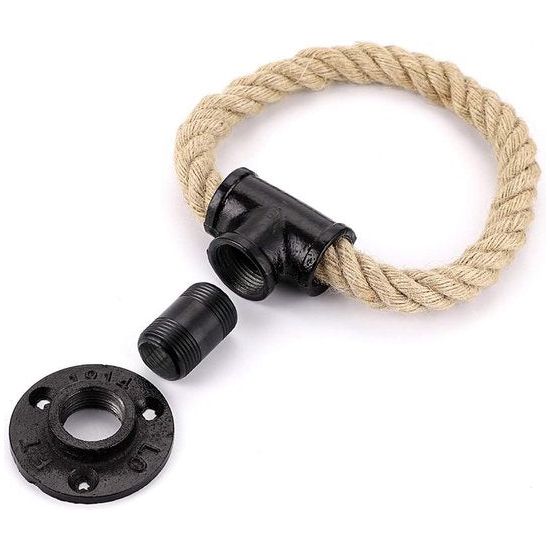 Nautische industriële pijphanddoekringhouder Wandmontage Rustieke handdoekenrek Badkameraccessoires