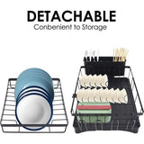 2-laags afdruiprek Afneembare afdruiprek Roestvrijstalen afdruiprek Autoafvoer Afdruiprek met grote capaciteit Gebruiksvoorwerphouder en opvangbak