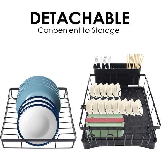 2-laags afdruiprek Afneembare afdruiprek Roestvrijstalen afdruiprek Autoafvoer Afdruiprek met grote capaciteit Gebruiksvoorwerphouder en opvangbak