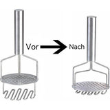 Aardappelstamper, roestvrij staal, 24 cm, aardappelstamper, voor aardappelpuree, vruchten en groenten, keukenhulp, het perfecte cadeau, vaatwasmachinebestendig