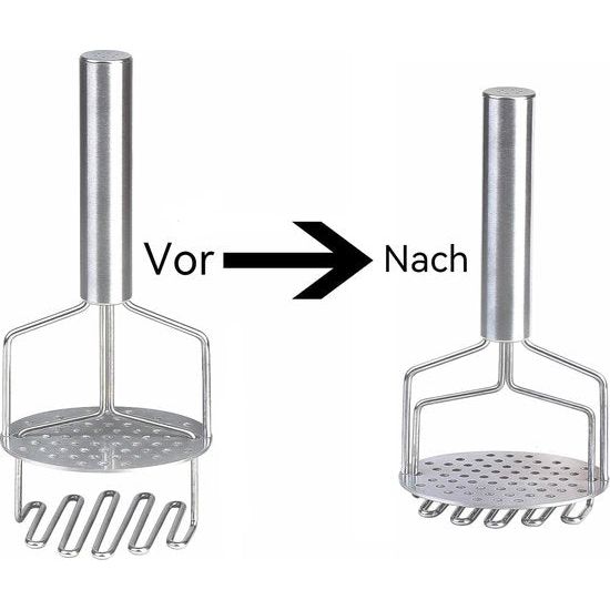 Aardappelstamper, roestvrij staal, 24 cm, aardappelstamper, voor aardappelpuree, vruchten en groenten, keukenhulp, het perfecte cadeau, vaatwasmachinebestendig