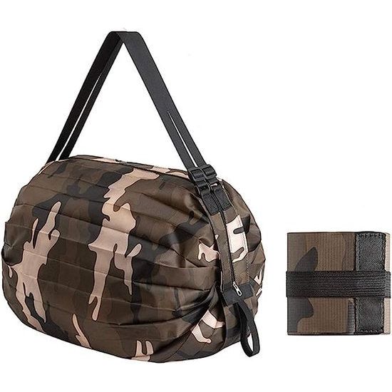 Opvouwbare boodschappentas, herbrukbare boodschappentas, praktische boodschappentas, polyester, duurzaam, wasbaar, grote capaciteit, voor hoeken, thuis, irritant, outdoor, camping, camouflage