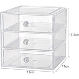 Make-up organizer,17 cm x 17 cm x 17,3 cm,transparant