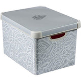 Storage Box, 22 Litre Stockholm Box, Plastic, White/Green, Large, 22 Litre