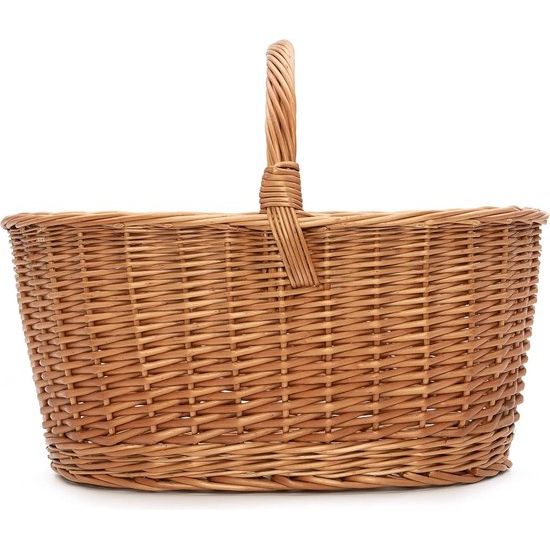 Design Marktmand (grootte en vorm naar keuze), boodschappenmand, mand om te winkelen/hengselmand gevlochten van wilgentenen