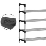 6-laags zilveren verstelbare schoenenrekken, schoenenopslag, hoge schoenenrek, organizer, plankhouder, standaard voor 18 paar schoenen, 56 x 30 x 110 cm, extra robuuste constructie