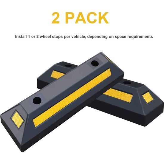 2-delige wielstopper oprijbeveiliging wielstop parkeerlimiet parkeerhulp voor parkeergarage carport parkeerplaats garage parking 55 x 15 cm