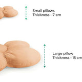 Bloemenset grote bloemvloerkussens, pluche, comfortabel zitkussen, voor slaapkamer woonkamer kinderkamer, unieke decoratie, zacht knuffelkussen, velours, beige, 55 cm, 98 cm.