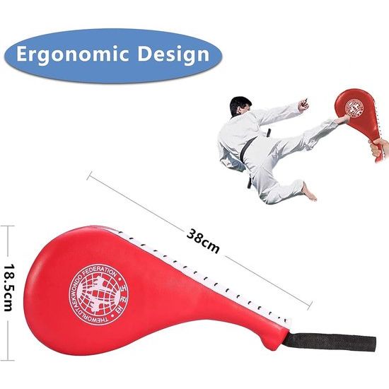 Taekwondo Kick Pads, Target Durable TKD Kicking Targets Training Padles, Double Strike Pads voor Kickboksen en Karate Training Striking Pads (rood, 2 stuks)