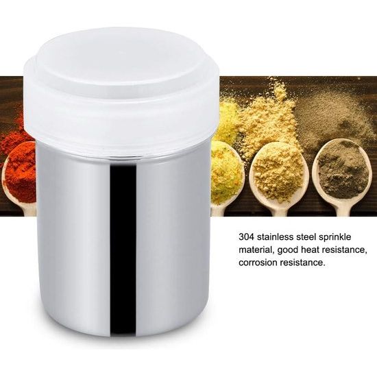 Cacaostrooier, poedersuiker-shaker, roestvrij stalen strooier, poedersuiker strooier met vershouddeksel, cacaostrooier, chocolade strooier voor chocolade, poedersuiker, zout, cacao, meel, koffie