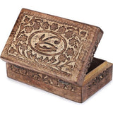 Handgesneden decoratieve houten kist met oog van waarheidssnijwerk, multifunctioneel gebruik als sieradenopslag, sieradenhouder of horlogedoos, ideaal als cadeau