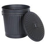 Vuilnisbak met handvatten Mat zwart Ø 21,5 cm, hoogte 21,5 cm