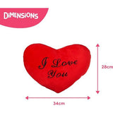 Rode Hartkussen met spreuk, knuffelkussen, 34 x 28 cm - Ik hou van jou cadeau voor Valentijnsdag, Verjaardagen en Moederdag.