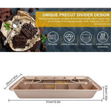 Bakplaat Brownie bakvorm klein mini bakvorm Brownie met scheidingswanden 2-in-1 bruin koolstofstaal taartplaat voor het Bakken, cake, brood, koekjes, vierkante pizza's