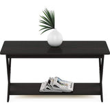 Salontafel met gekruiste poten, hout, espresso, 50 x 89,9 x 40,59 cm