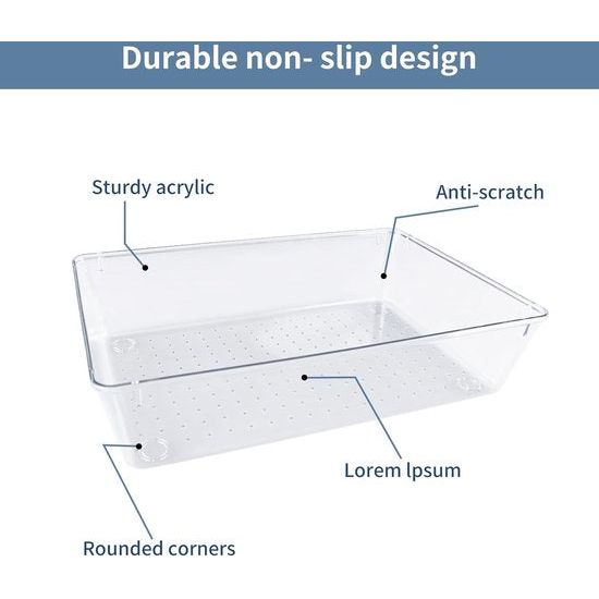 25 stuks lade-opbergsysteem, lade-organizer, transparant, kunststof, met 4 maten, make-up-organizer, te gebruiken voor make-up, organizer, keuken, badkamer, kantoor