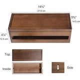 Houten Kabelbeheerbox voor Verlengkabels Stekkerdozen Overspanningsbeveiliging Kabelbeheer Concealer Organizer Cover voor Bureau Thuiskantoor Keuken (Bruin)