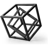 Kubus geometrisch ijzeren standbeeld - minimalistische sculptuur voor slaapkamer, salon, boekenkast en woondecoratie.