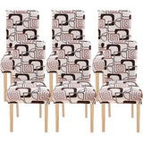 Stoelhoezen, 6 stuks, universeel, stretch, set van 6, moderne, elastische duurzame stoelhoezen voor eetkamer, banket, decoratie, klassiek wit