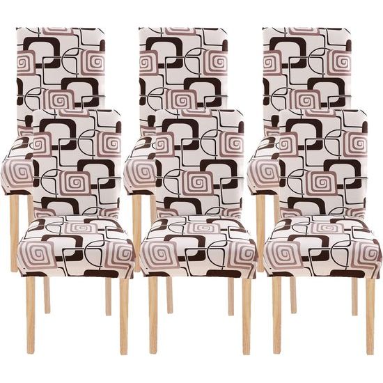 Stoelhoezen, 6 stuks, universeel, stretch, set van 6, moderne, elastische duurzame stoelhoezen voor eetkamer, banket, decoratie, klassiek wit