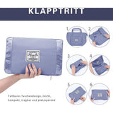 Reistas voor dames, opvouwbare reistas voor reizen, weekendtas voor dames, grote reistas met nat vak, sporttas, trainingstas, overnacht-schoudertas voor 15,6 inch laptop, Dunst blauw, mode