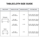 eettafelkleed, vierkant, afmetingen 145 x 145 cm, beige bloemenpatroon, chambray-katoen, voor middentafel, familiebijeenkomsten, feesten, feestdagen, wasbaar en herbruikbaar