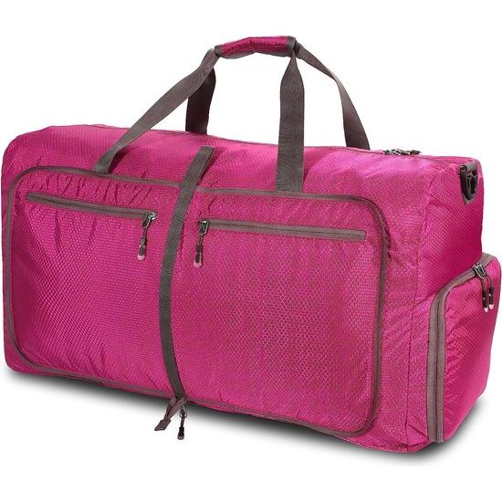 Reistas, lichte, opvouwbare reistas, 85 liter, duffeltas, weekendtas, sporttas, voor reizen, sport, gym, vakantie, Lila opvouwbare reistas