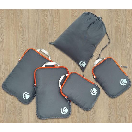 Compressieverpakkingskubussenset, ultralichte uitbreidbare reistasorganizer voor handbagage, grijs