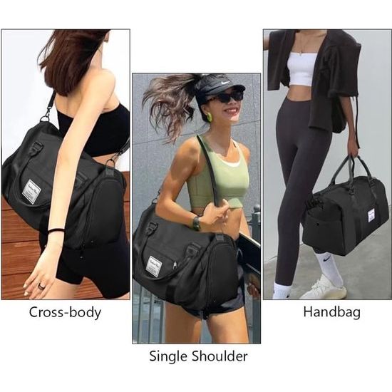 Sporttas, reistas, duffeltas, sportduffel met schoenenvak en nat vak, waterdichte overnachtingstas, reistas, bagagetas voor sport en reizen, voor heren en dames