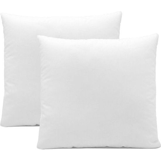 Set van 2 kussens, gemaakt van microvezel, in verschillende maten, geschikt om te wassen op hoge temperatuur, 40 x 40 cm.