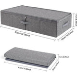 Onderbedopbergmand Opvouwbare onderbedopbergmand van polyester 1-delig Bedbox met 3 handgrepen Opbergtas voor dekbedden, dekens, kleding, 82 x 43 x 17 cm