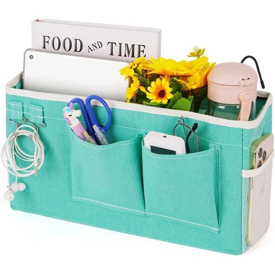 Bedtas Bed Organizer Hangtas Stapelbed Opbergtas voor boek, tijdschrift, speelgoed, mobiele telefoon, koptelefoon (groen)