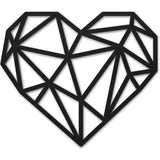 Beautiwall Geometrisch Hart Moderne Wanddecoratie Metaal Zwart - Gecoate Wanddecoratie Metalen Foto's - Woonkamer Badkamer Slaapkamer Wanddecoratie Metaal Decoratie - Inclusief Plakstrips